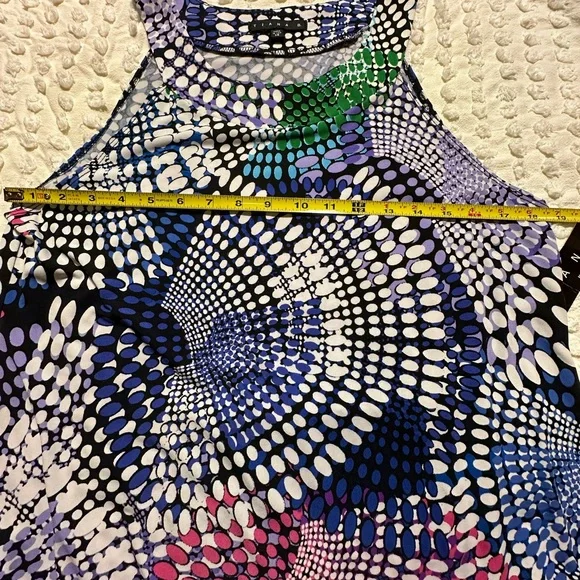 Tiana B. Blue and Purple Multi-Colored Graphic Midi Dress - Picture 3 of 8